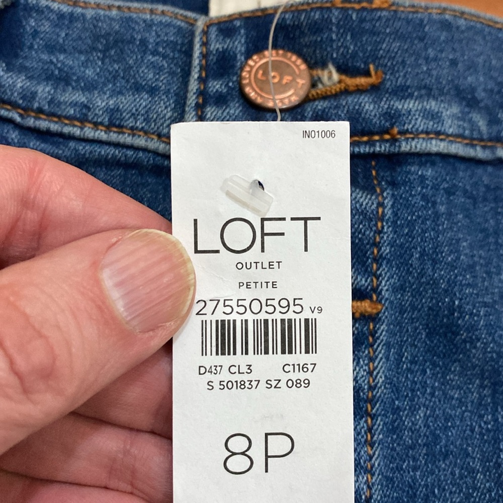 LOFT Button Front Denim Skirt - Picture 7 of 12